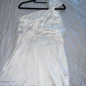 Satin Halterneck Twist Midi Dress